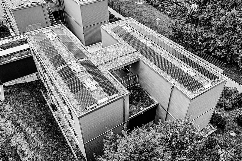 Photovoltaik Installation von oben